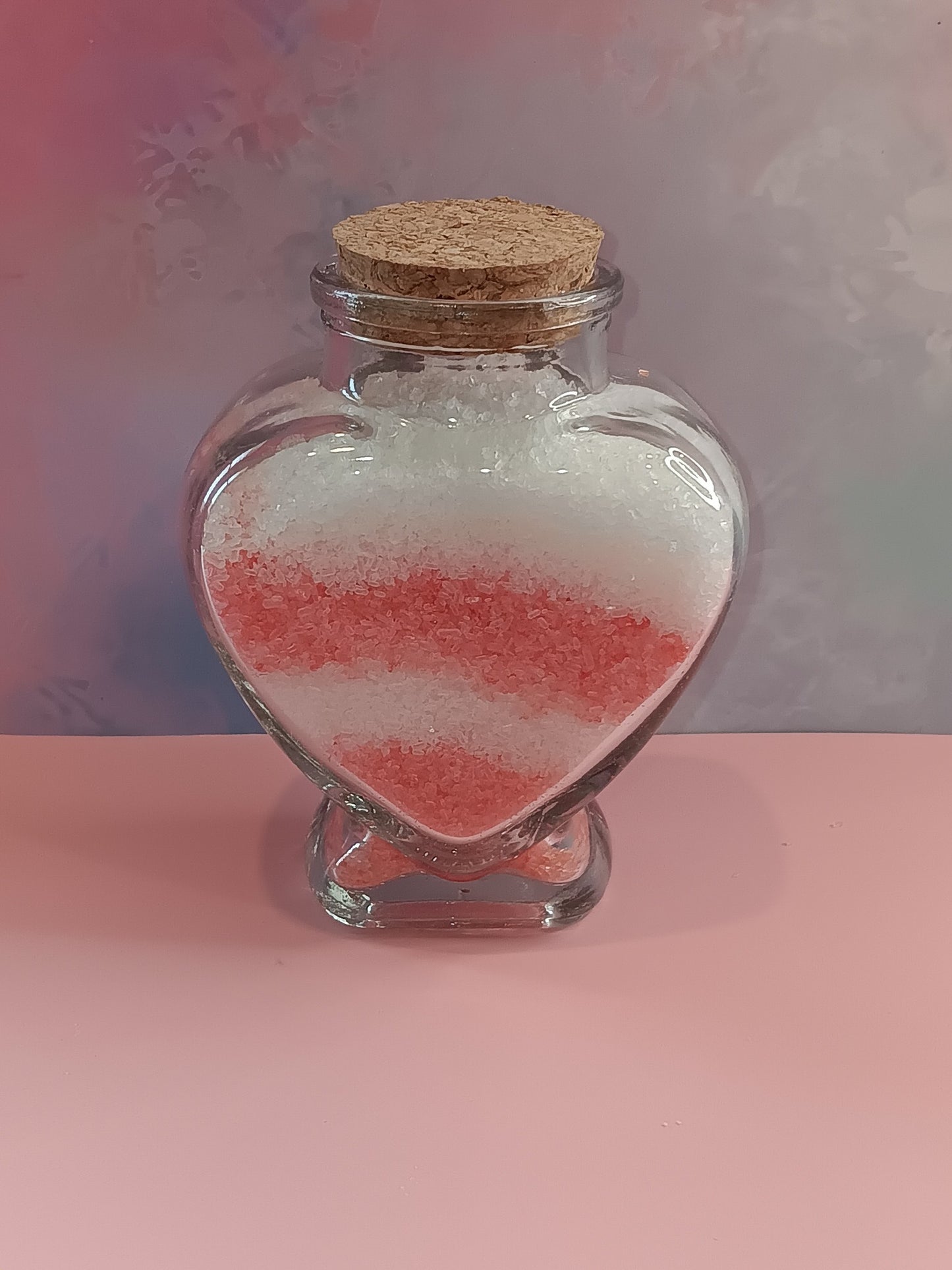 Heart Shaped Hibiscus and Dragon Fruit Bath Salts 5oz